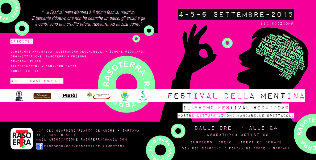 coworking space // Platò // flyer festival della mentina 2015